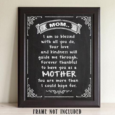 لوحة لافتة فنية جدارية مقاس 11 × 14 من Mom I am so Blessed - ديكور منزلي رائع وهدية عيد الأم أو عيد الميلاد أقل من 15 دولارًا in Kuwait