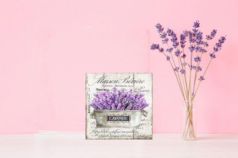Maison Beviere Lavender Wood Mini Sign 5" x 5" in Kuwait