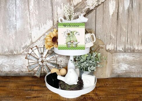 Welcome Dandelion Gnome Wood Mini Sign 5" x 5" in Kuwait