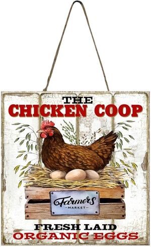 لافتة خشبية صغيرة لبيت المزرعة من The Chicken Coop مقاس 5 بوصة × 5 بوصة in Kuwait