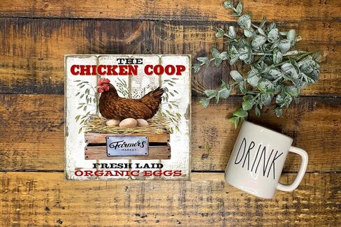 لافتة خشبية صغيرة لبيت المزرعة من The Chicken Coop مقاس 5 بوصة × 5 بوصة in Kuwait