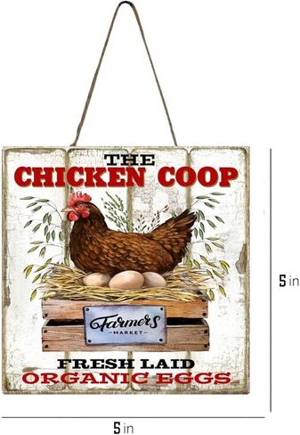 لافتة خشبية صغيرة لبيت المزرعة من The Chicken Coop مقاس 5 بوصة × 5 بوصة in Kuwait
