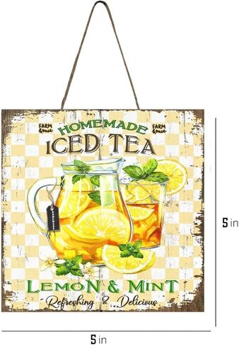 Iced Tea Wood Mini Sign 5" x 5" in Kuwait