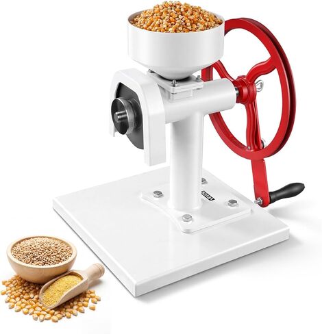 VEVOR Manual Grain Mill with Flywheel, Hand-Crank Corn Grinder, Heavy-Duty Carbon Steel Wheat Grinding Mill with Adjustable Fineness & 0.53 Gallon Hopper for Grains Spices Coffee Beans Nuts in Kuwait