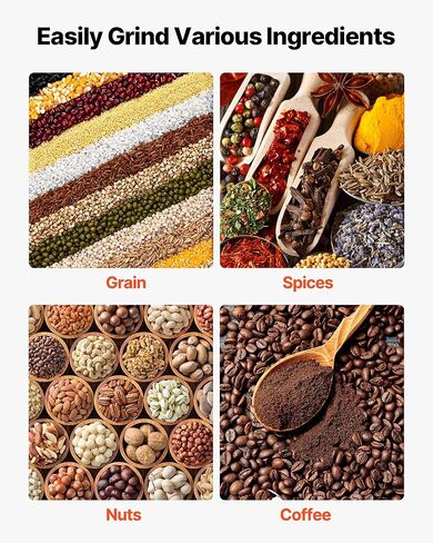 VEVOR Manual Grain Mill with Flywheel, Hand-Crank Corn Grinder, Heavy-Duty Carbon Steel Wheat Grinding Mill with Adjustable Fineness & 0.53 Gallon Hopper for Grains Spices Coffee Beans Nuts in Kuwait