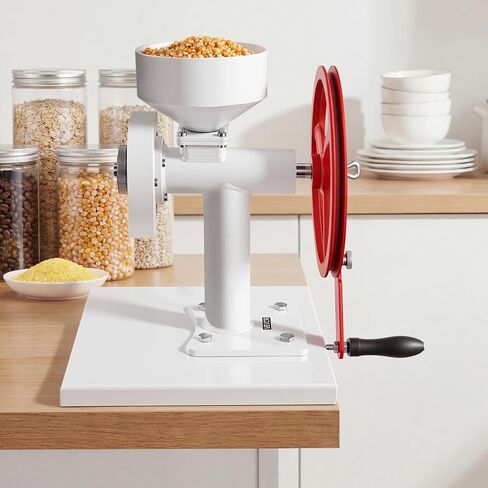VEVOR Manual Grain Mill with Flywheel, Hand-Crank Corn Grinder, Heavy-Duty Carbon Steel Wheat Grinding Mill with Adjustable Fineness & 0.53 Gallon Hopper for Grains Spices Coffee Beans Nuts in Kuwait