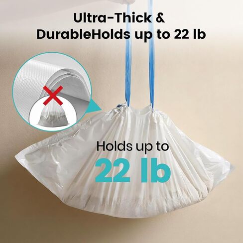 Invengo M1 Original Cat Litter Box Waste Bags, 40-Pack Drawstring Liners for Most Self-Cleaning Litter Boxes, Extra Thick Heavy-Duty Drawer Liners, 26" x 11.8", Holds Up to 22 lb in Kuwait