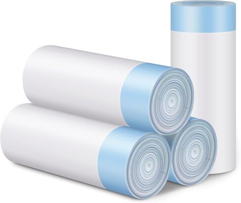 4 * 20 Count Trash Bags for Automatic Cat Litter Box Self Cleaning, Replacement Extra Large Liners for Robot Box, 4 Rolls Drawstring Waste Bags, 18 x 18 Inches（4 Rolls/80 Counts） in Kuwait