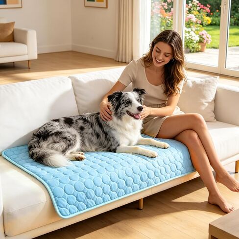 Dog Cooling Mat, Upgraded Arc-Chill Cooling Mat for Dogs Q-Max>0.4, Washable Dog Cooling Pad, Non-Slip Portable Cooling Pad for Dogs, Self-Cooling Bed for Small Medium Large Dogs Cats Indoor Outdoor in Kuwait