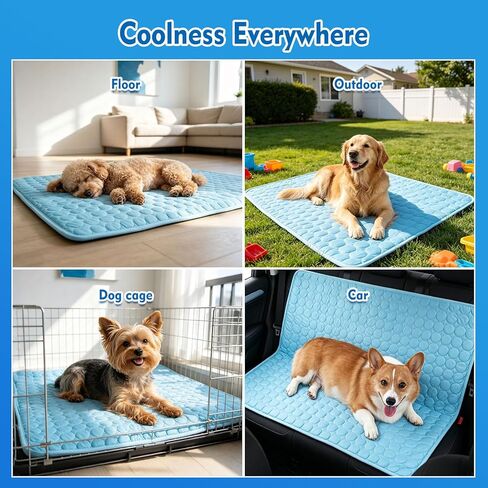 Dog Cooling Mat, Upgraded Arc-Chill Cooling Mat for Dogs Q-Max>0.4, Washable Dog Cooling Pad, Non-Slip Portable Cooling Pad for Dogs, Self-Cooling Bed for Small Medium Large Dogs Cats Indoor Outdoor in Kuwait