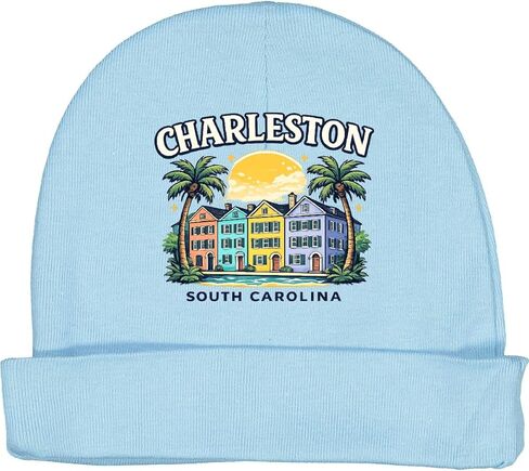 inktastic Charleston Nightscape with Historic Houses Baby Beanie Hat in Saudi Arabia