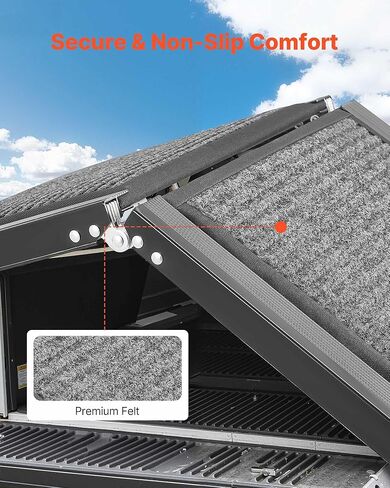 VEVOR Dog Ramp for Cars, 63" L x 17" W, Folding Pet Ramps for Medium & Large Dogs up to 250lbs, Pet Stair Ramp with Non-Slip Felt Rug Surface, Portable Outdoor Dog Car Ramps for SUV & Truck in Kuwait