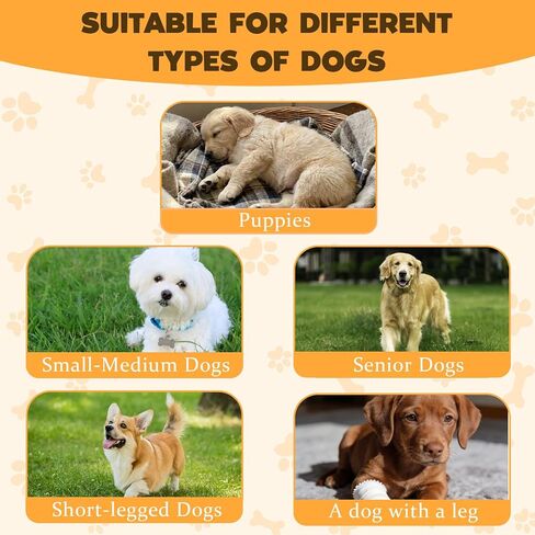 3 Pack Wooden Dog Ramp for Stairs,13L*9W*5H''+26°Slope,Fit for Stair 9-11D''5-7''H,Friendly to Short-Legged/Small/Injured/Aged Dogs with High Support,with Anti-Slip Pads for Climbing Safely in Kuwait