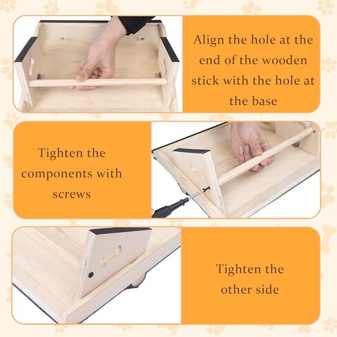 3 Pack Wooden Dog Ramp for Stairs,13L*9W*5H''+26°Slope,Fit for Stair 9-11D''5-7''H,Friendly to Short-Legged/Small/Injured/Aged Dogs with High Support,with Anti-Slip Pads for Climbing Safely in Kuwait