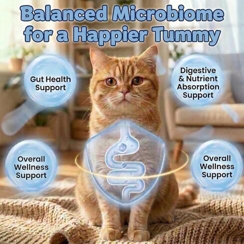 Cat Probiotics for Digestive Support - Liquid Probiotics for Cats with Digestive Enzymes & Natural Extracts Supports Sensitive Stomach - Easy-to-Use Drops 2oz (60ml) in Kuwait
