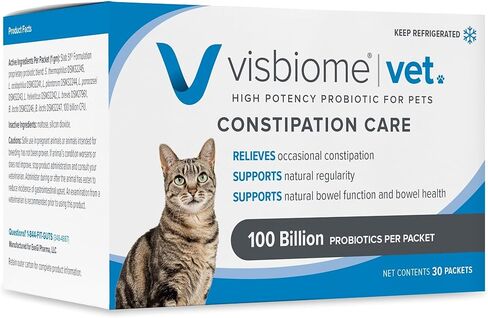 Visbiome® Vet الإمساك بروبيوتيك عالي الفعالية للقطط - 100B CFU، 8-Strain Slab51® Formula - مبردة، موصى بها من قبل الأطباء البيطريين، ملصق نظيف معتمد - 30 عبوة in Kuwait