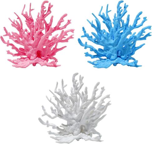 3 Pcs Aquarium Coral Reef Decor Charming Fish Tank Coral for Fish Tank Decorations(Blue, White, Pink) in Kuwait