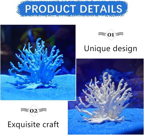 3 Pcs Aquarium Coral Reef Decor Charming Fish Tank Coral for Fish Tank Decorations(Blue, White, Pink) in Kuwait