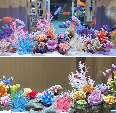 3 Pcs Aquarium Coral Reef Decor Charming Fish Tank Coral for Fish Tank Decorations(Blue, White, Pink) in Kuwait