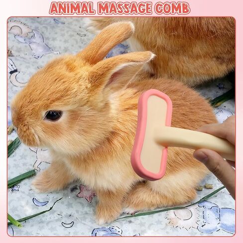 Rabbit Brush, Soft Silicone Small Animal Massage Comb, Practical Bunny Brush for Grooming, Bunny Grooming Kit Supplies Suitable for Cats Puppies & Other Pets in Kuwait