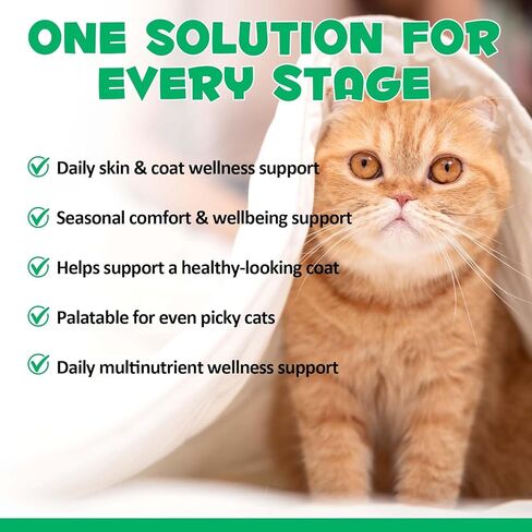 Specifically Formulated for Cats, Chewable Tablets for Cats & Kittens, Daily Support for Flea & Tick Defense, Immune Health & Gut Care, All Breeds & Ages, 30 Chewable Supplements in Kuwait
