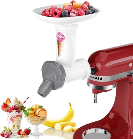 مرفق صانع الآيس كريم لخلاط حامل KitchenAid، ماكينة تقديم الحلوى الناعمة والفواكه المجمدة الخالية من الألبان، صانع الزبادي المجمد والأشربة، ملحق مساعد مطبخ آمن للاستخدام في غسالة الأطباق من OTOmitra in Kuwait