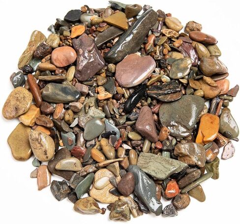 WDEFUN Aquarium Gravel River Rock, Natural Polished Mixed Colorful Stones, 10 LBS, for Plant Aquariums, Landscaping, Vase Filler in Kuwait