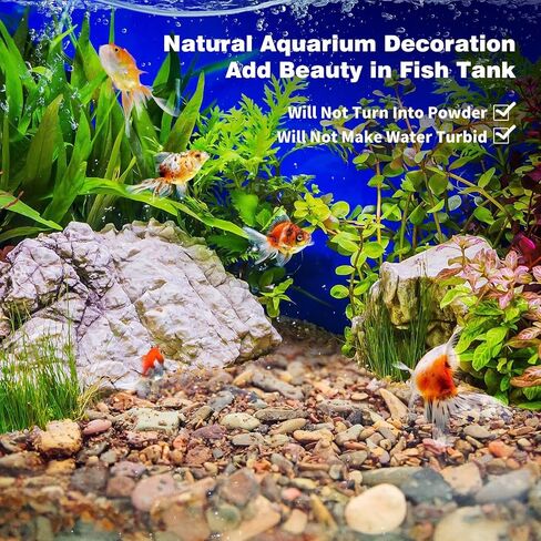 WDEFUN Aquarium Gravel River Rock, Natural Polished Mixed Colorful Stones, 10 LBS, for Plant Aquariums, Landscaping, Vase Filler in Kuwait
