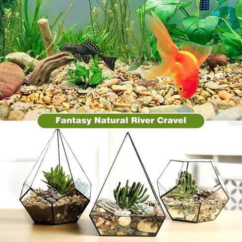 WDEFUN Aquarium Gravel River Rock, Natural Polished Mixed Colorful Stones, 10 LBS, for Plant Aquariums, Landscaping, Vase Filler in Kuwait