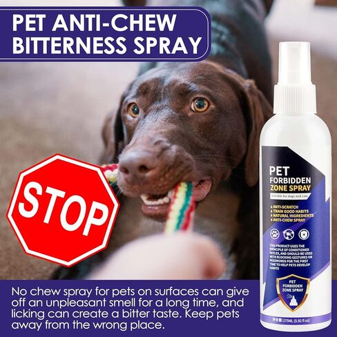 Cat Spray Deterrent, Pet Repellent Indoor for Cat & Dog - Prevent Licking, Marking, Chewing Indoors and Stop Pets from Chewing on Furniture, Paw, Wounds, Alcohol Free, Non-Toxic, No Sting & No Smell in Kuwait