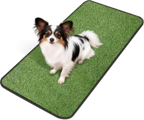 Artificial Grass for Dogs Potty, Reusable Pet Training Mat for Home and Travel, Washable Hemmed Edge Grass Pee Pad with Drainage Holes, Easy to Clean (19.8"x39.6") in Kuwait