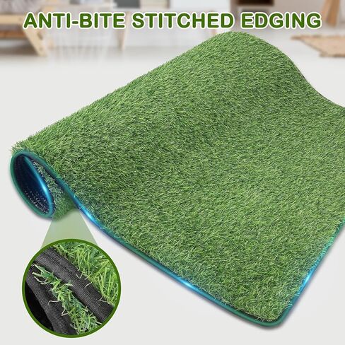 Artificial Grass for Dogs Potty, Reusable Pet Training Mat for Home and Travel, Washable Hemmed Edge Grass Pee Pad with Drainage Holes, Easy to Clean (19.8"x39.6") in Kuwait