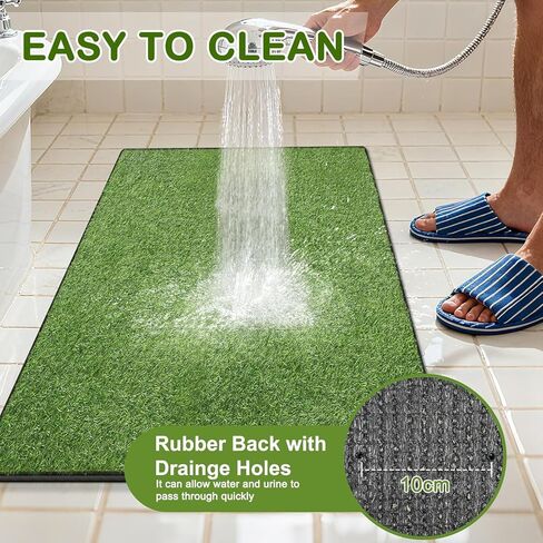 Artificial Grass for Dogs Potty, Reusable Pet Training Mat for Home and Travel, Washable Hemmed Edge Grass Pee Pad with Drainage Holes, Easy to Clean (19.8"x39.6") in Kuwait