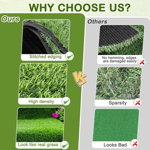 Artificial Grass for Dogs Potty, Reusable Pet Training Mat for Home and Travel, Washable Hemmed Edge Grass Pee Pad with Drainage Holes, Easy to Clean (19.8"x39.6") in Kuwait