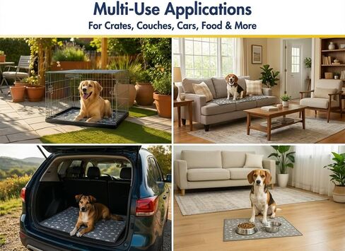 Muddy Mat® وسادات تبول للكلاب قابلة للغسل، وسادات فائقة الامتصاص وقابلة لإعادة الاستخدام للجراء - وسادات تدريب مضادة للماء بنسبة 100% للحيوانات الأليفة للتبول والنونية، وسادات للكلاب غير قابلة للانزلاق للأقفاص وأقلام اللعب والأرضيات - عبوتان، رمادي 24 بوص in Kuwait
