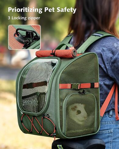 Pecute Small Pet Carrier, Breathable Bearded Dragon Carrier, with Transparent Bubble & Steel Frame, Safety Lock for Hamster, Rabbit, Guinea Pig, Kitten, Puppy, Ideal for Travel/Vet Visits/Camp, Green in Kuwait