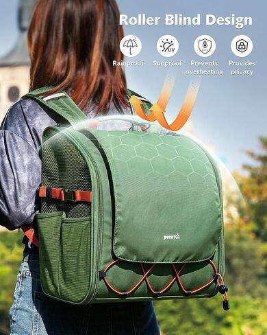 Pecute Small Pet Carrier, Breathable Bearded Dragon Carrier, with Transparent Bubble & Steel Frame, Safety Lock for Hamster, Rabbit, Guinea Pig, Kitten, Puppy, Ideal for Travel/Vet Visits/Camp, Green in Kuwait