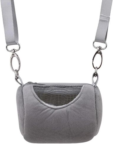 Hamster Carrier Bag with Breathable Window Portable Small Pet Carriers Soft-Sided Hands-Free Shoulder Strap Hamster Bag for Short Distance Travel Outdoor Check-Up Dwarf Hamsters Rats Mice in Kuwait