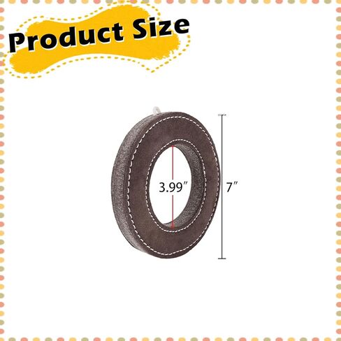7" Leather Ring Dog Toy, Durable Suede Dog Flying Disc for Fetch & Tug of War, Natural Leather Chew Toy for Medium Large Dogs, Interactive Outdoor Training Dog Toy in Kuwait