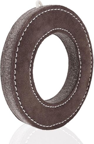 7" Leather Ring Dog Toy, Durable Suede Dog Flying Disc for Fetch & Tug of War, Natural Leather Chew Toy for Medium Large Dogs, Interactive Outdoor Training Dog Toy in Kuwait
