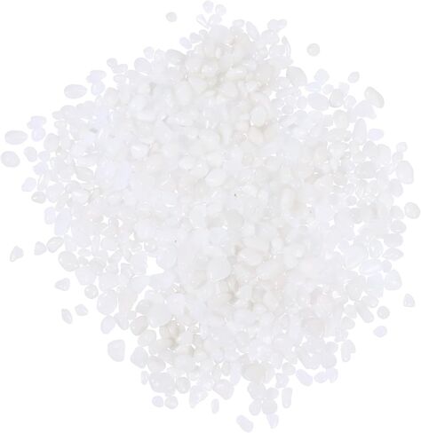 Ciieeo Aquarium Decorative Glass Pebbles 500g White Crystal Stones Fish Tank Stone Decor for Freshwater Tanks and Aquarium Landscaping in Kuwait