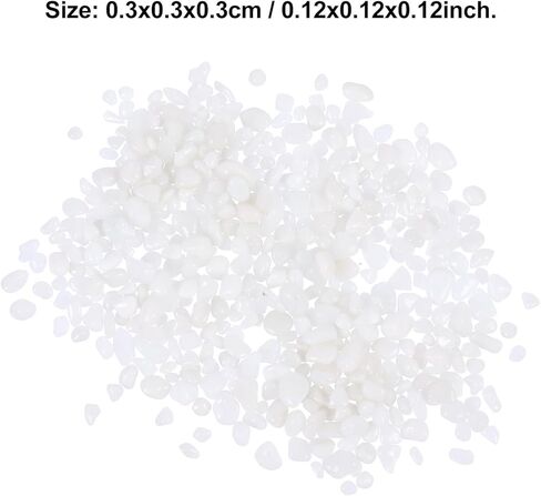 Ciieeo Aquarium Decorative Glass Pebbles 500g White Crystal Stones Fish Tank Stone Decor for Freshwater Tanks and Aquarium Landscaping in Kuwait