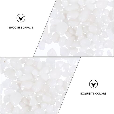Ciieeo Aquarium Decorative Glass Pebbles 500g White Crystal Stones Fish Tank Stone Decor for Freshwater Tanks and Aquarium Landscaping in Kuwait