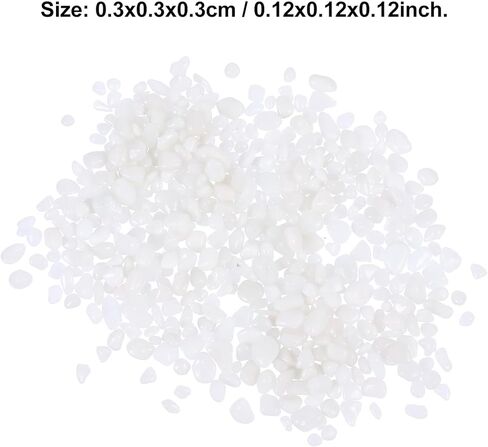 Abaodam Glass Crystal Stone Aquarium Pebbles 500g White Porcelain Gravel Fish Tank Decor Genuine Glass Gems for Betta and Freshwater Aquatic Plants in Kuwait