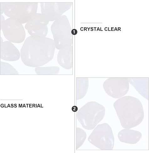 Abaodam Glass Crystal Stone Aquarium Pebbles 500g White Porcelain Gravel Fish Tank Decor Genuine Glass Gems for Betta and Freshwater Aquatic Plants in Kuwait
