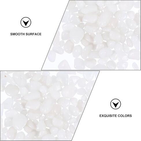 Abaodam Glass Crystal Stone Aquarium Pebbles 500g White Porcelain Gravel Fish Tank Decor Genuine Glass Gems for Betta and Freshwater Aquatic Plants in Kuwait