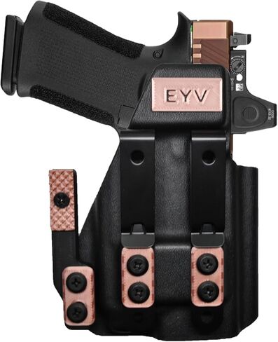 حافظة مسدس IWB للحمل المخفي - G 19 Gens 3-6 w/O Light PLX | حافظات مسدس كيديكس المصنوعة يدويًا مع مجموعة مخالب مخصصة | حافظات EYV (ذهبي وردي) in Kuwait