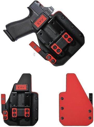 حافظة مسدس IWB للحمل المخفي - G 19 Gens 3-6 w/O-Light PLX | حافظات مسدس كيديكس المصنوعة يدويًا من الجلد الهجين مع مجموعة مخالب مخصصة | حافظات EYV in Kuwait