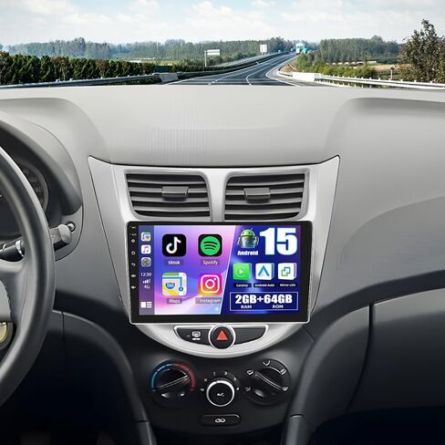 Apple CarPlay & Android Auto Car Stereo Receiver, Android 11 Double Din Car Radio for 2010-2016 Hyundai Accent Verna Solaris with GPS/HiFi/WiFi, FM RDS Car Audio Receiver (2G+32G) in Kuwait