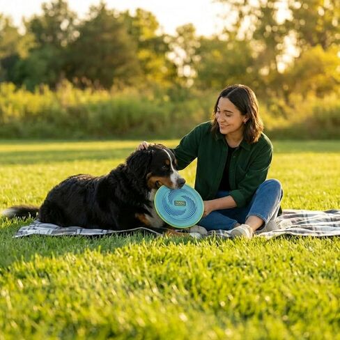 Outward Hound FlyFetch Disc Dog Toy, Aerodynamic for Fetch, Lightweight Foam & Durable Rubber, Floats in Water, All Breeds, 8.3" in Kuwait